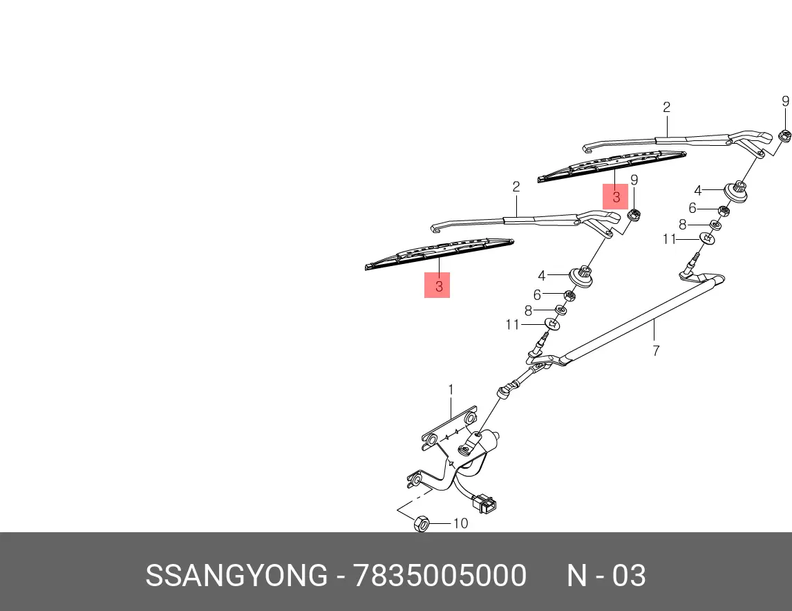 SSANGYONG 7835005000 CONVENTIONAL WIPER