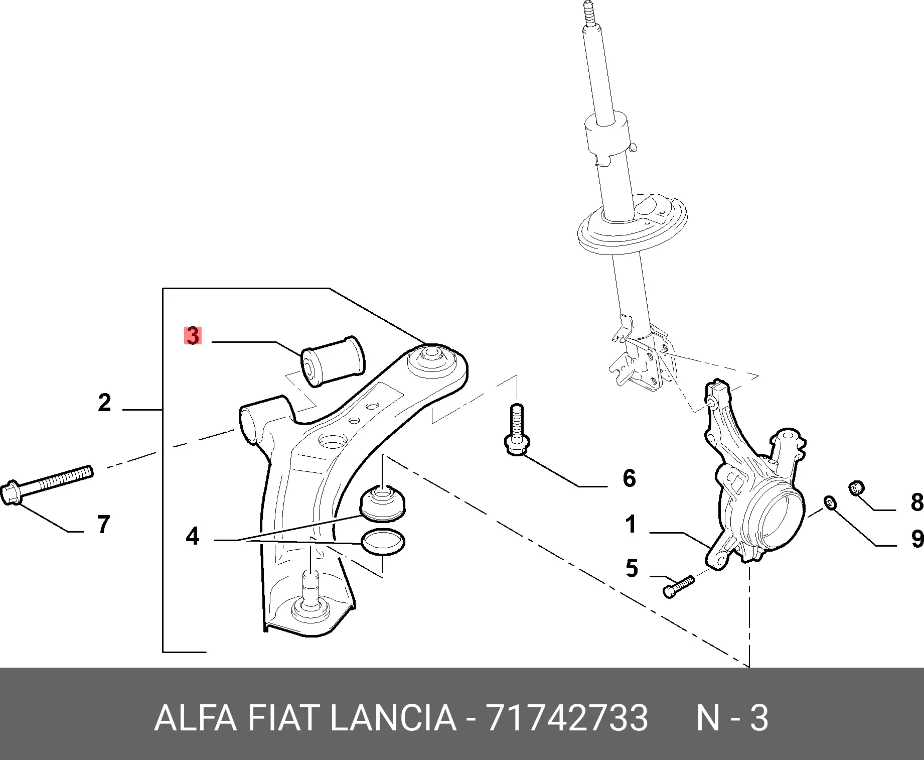 FIAT 717 42 733 BUSH, SUSPENSION