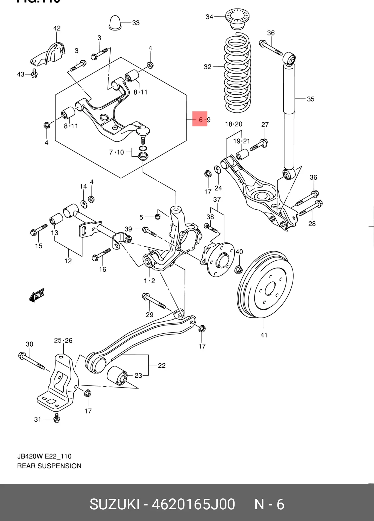 SUZUKI 46201-65J00 ARM ASSY, SUSPENSION