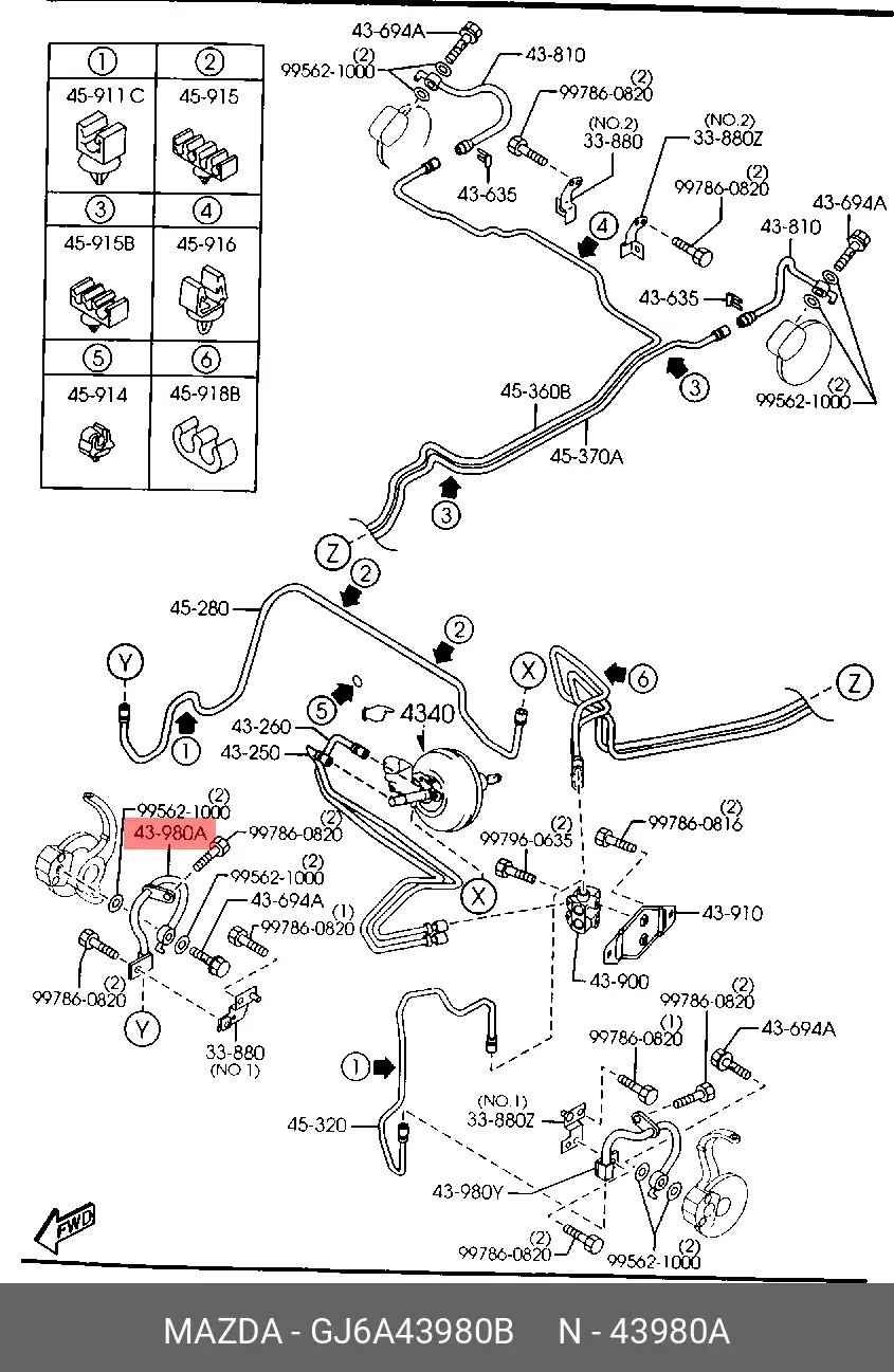 MAZDA GJ6A-43-980B BRAKE HOSE