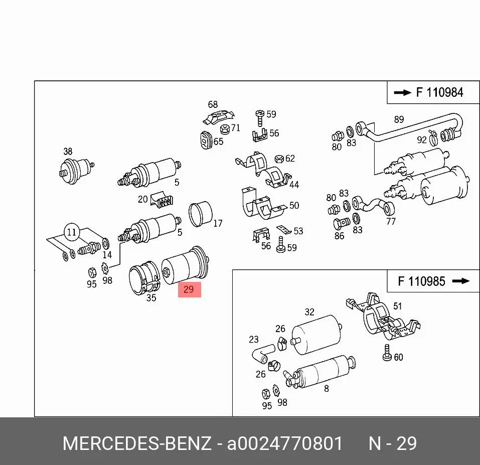 MERCEDES-BENZ 002.477.08.01 PETROL FILTER (INJECTOR & CARBURETOR)