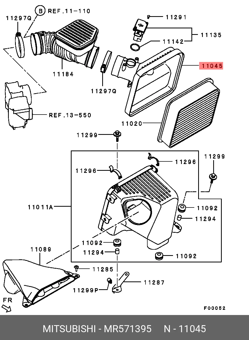 MITSUBISHI MR571395 AIR FILTER