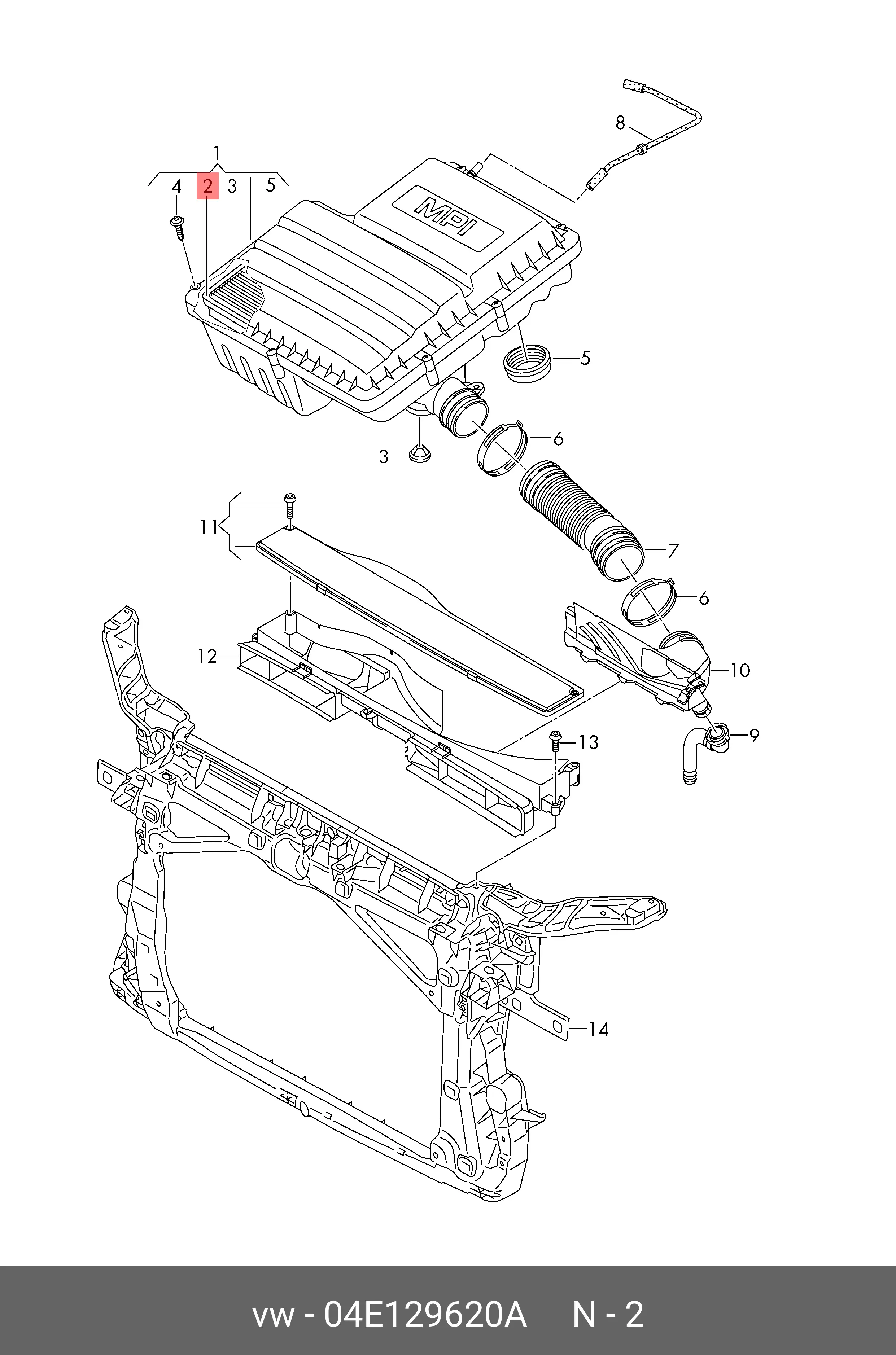 VAG 04E 129 620 A AIR FILTER