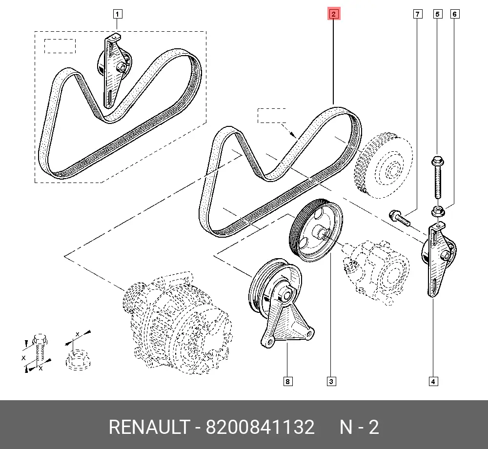 RENAULT 82 00 841 132 MULTIRIB BELT