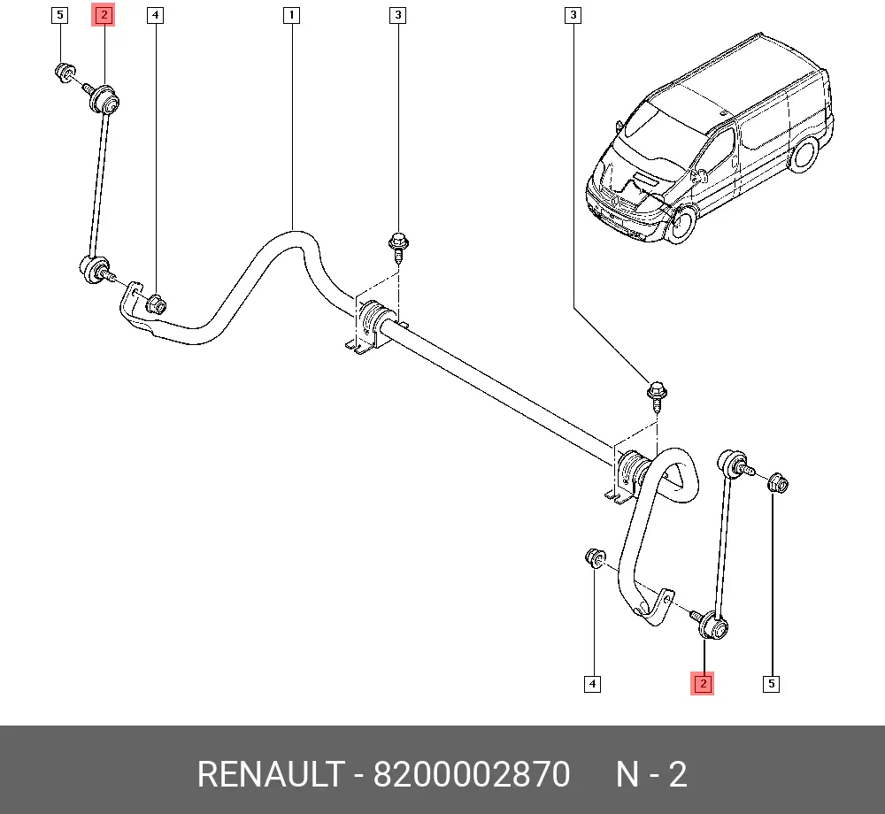 RENAULT 82 00 002 870 STABILIZER LINK