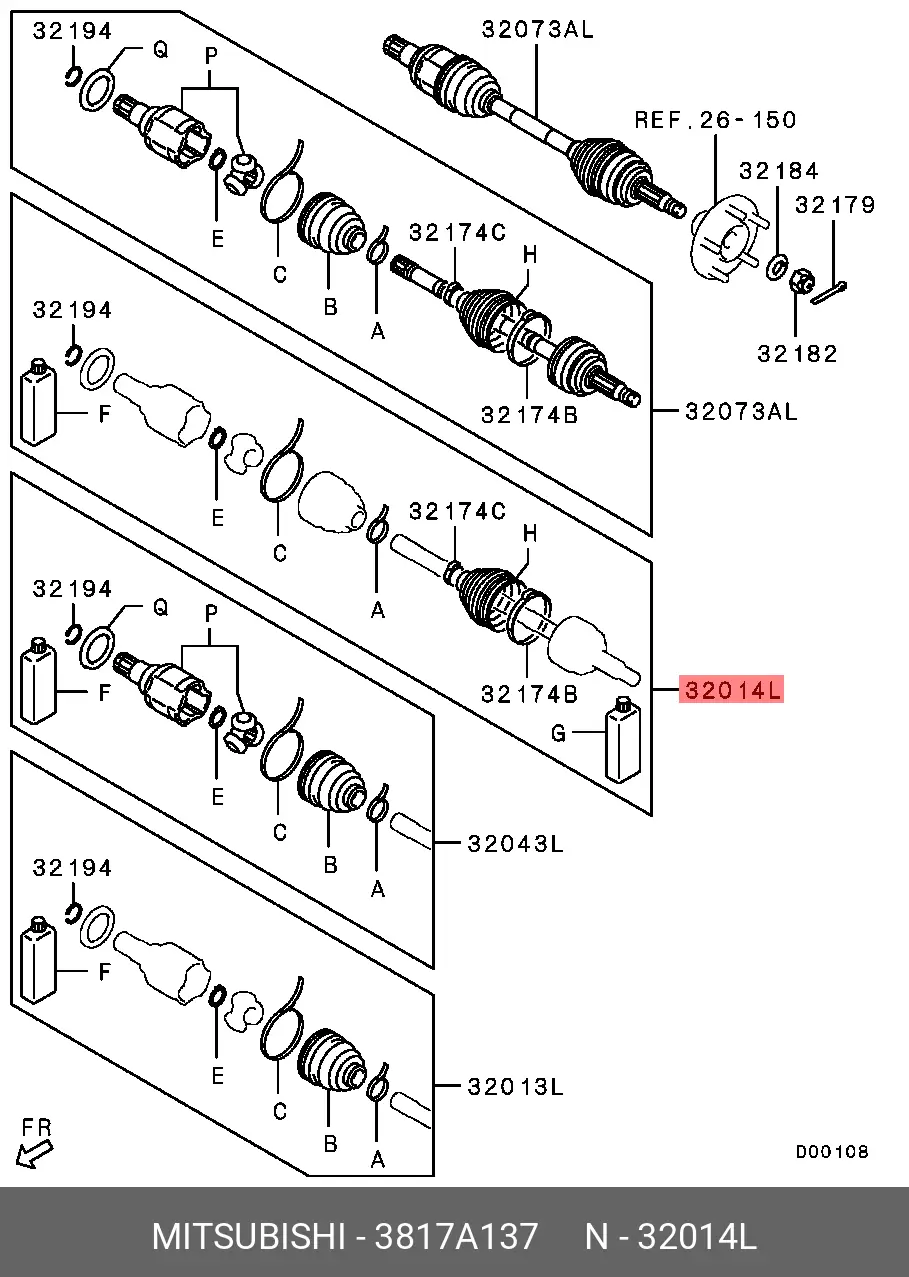 MITSUBISHI 3817A137 DRIVE SHAFT BOOT