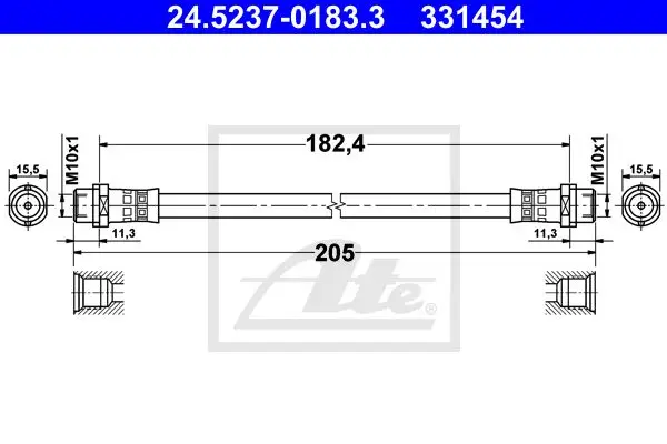 ATE 24.5237-0183.3 BRAKE HOSE