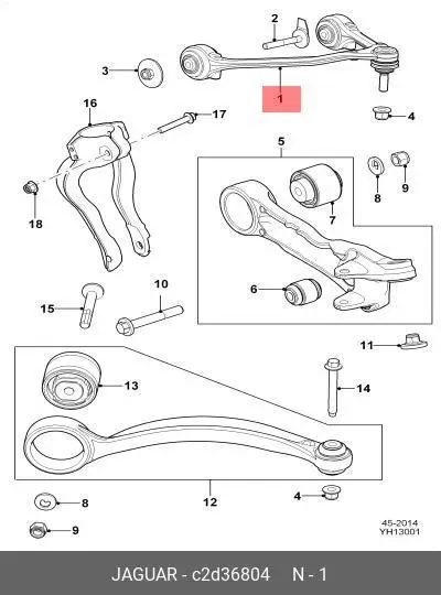 JAGUAR C2D36804 ARM ASSY, SUSPENSION
