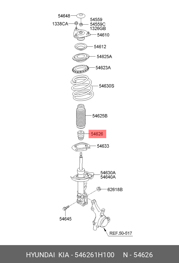 HYUNDAI 54626-1H100 SHOCK ABSORBER BUMPER