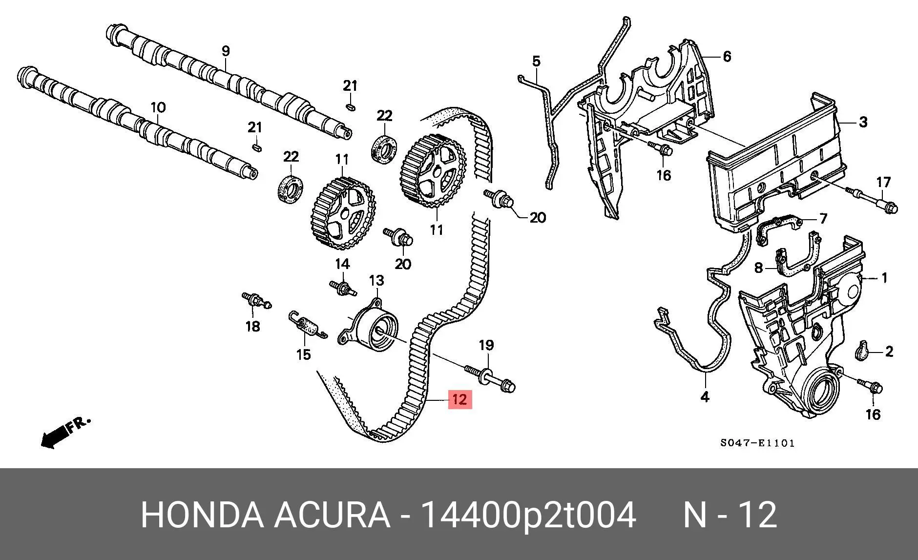 HONDA 14400P2T004 TIMING BELT