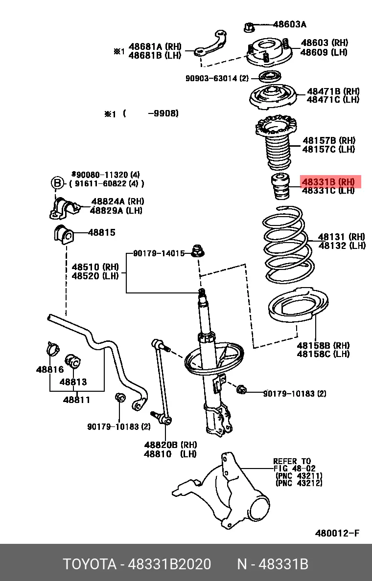 DAIHATSU 48331-B2020 SHOCK DUST COVER