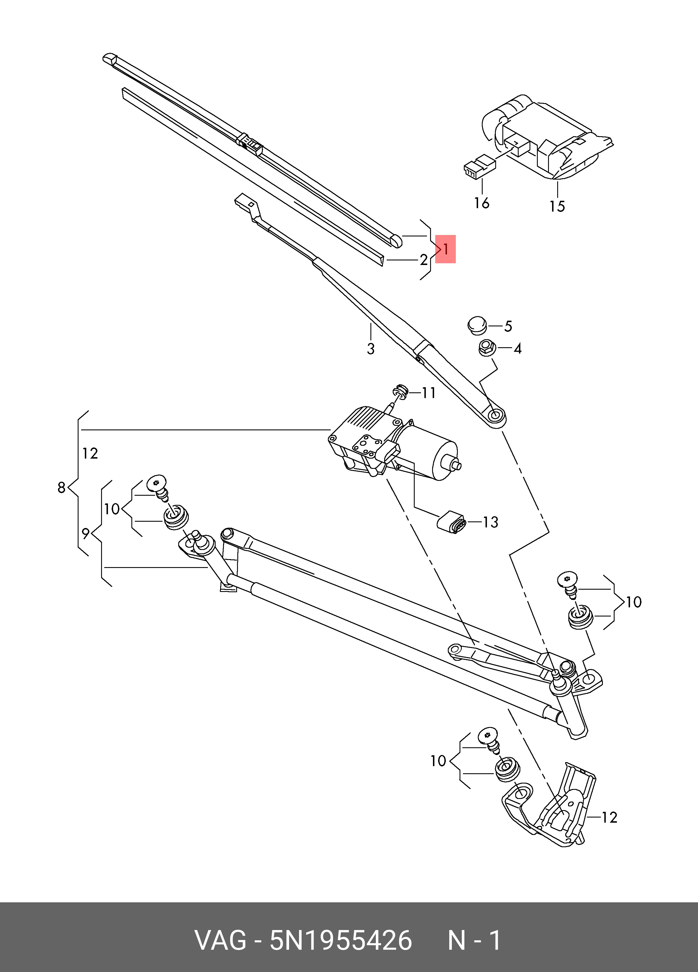 VAG 5N1 955 426 FLAT WIPER