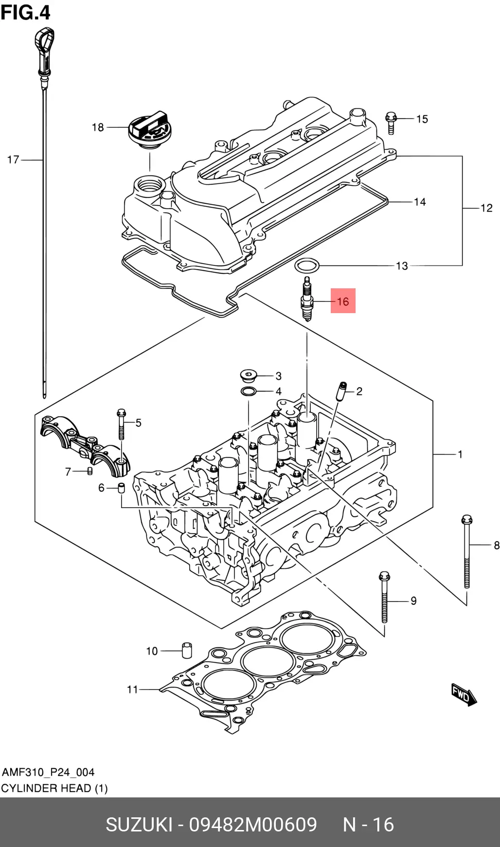 SUZUKI 09482-M00609 SPARK PLUG
