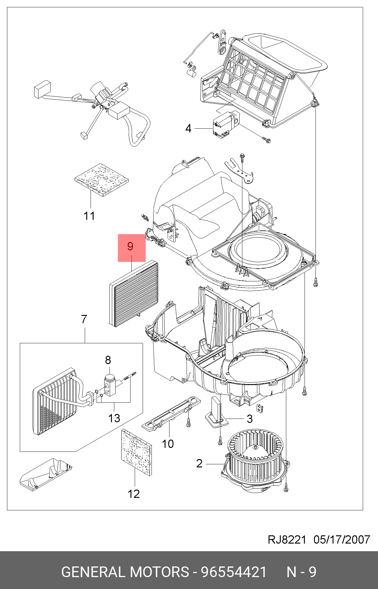 GM 96554421 CABIN FILTER