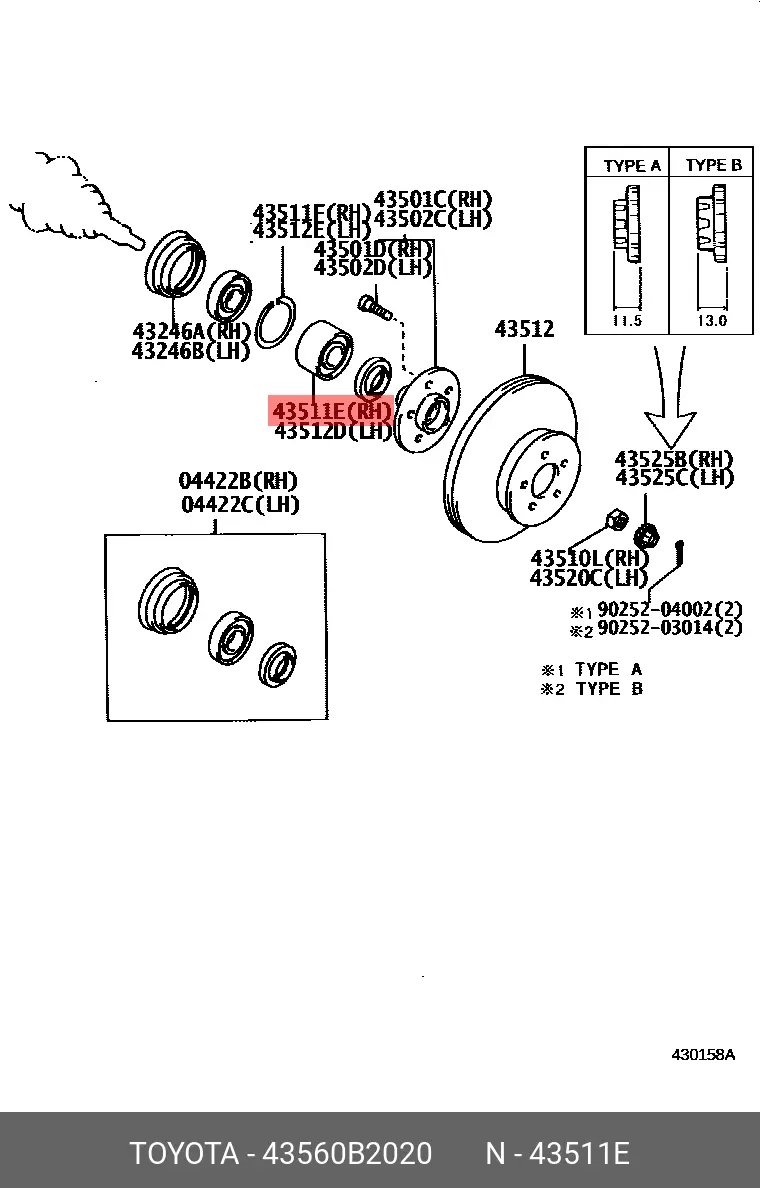 DAIHATSU 43560-B2020 WHEEL BEARING