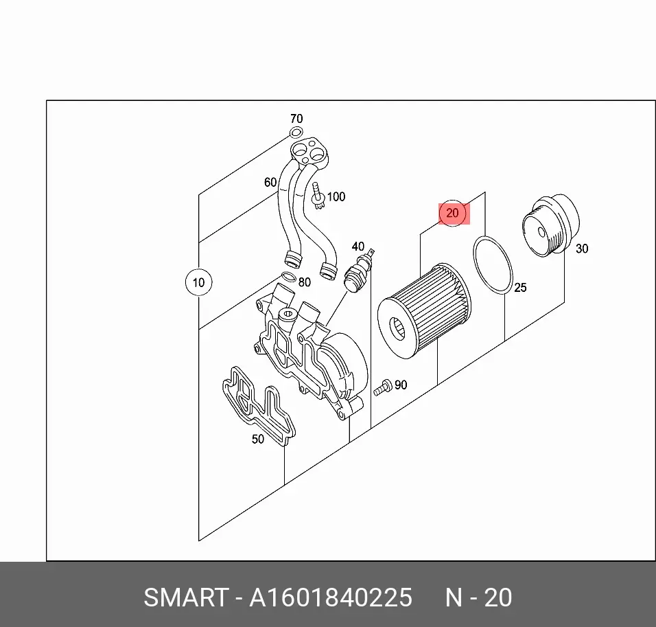 SMART A 160 184 02 25 OIL FILTER (ELEMENT)