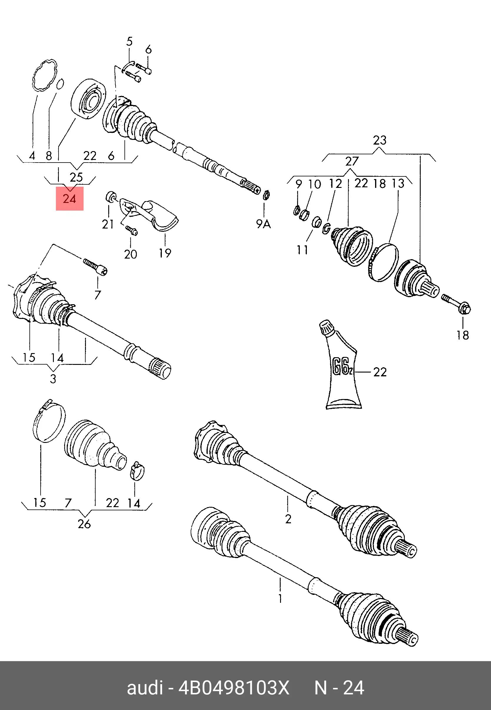 VAG 4B0 498 103 X CV-JOINT