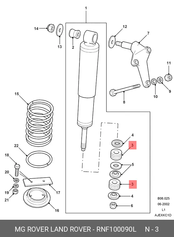 LAND ROVER RNF100090L SHOCK ABSORBER BUSH