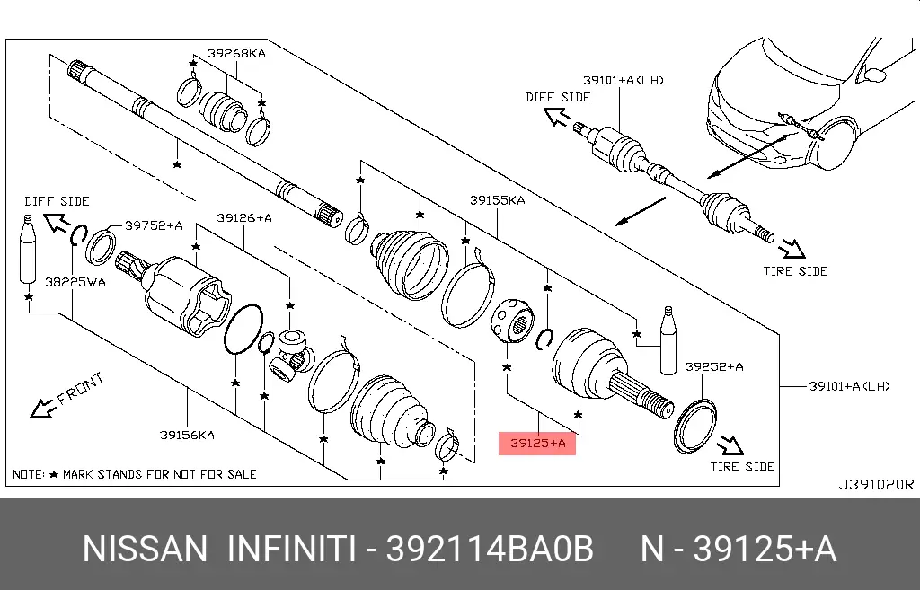 NISSAN 39211-4BA0B CV-JOINT