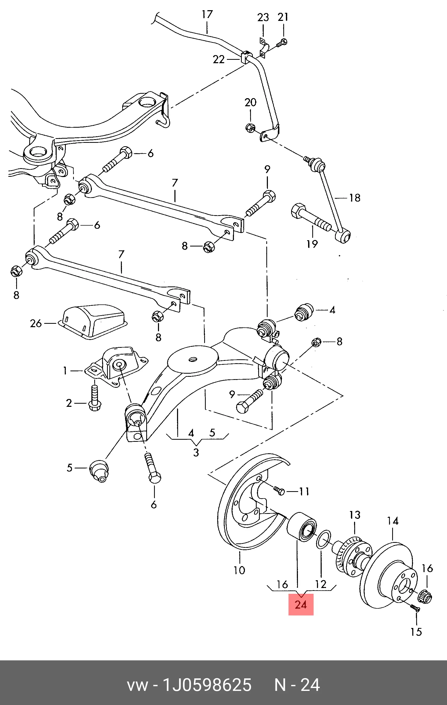 VAG 1J0 598 625 WHEEL BEARING