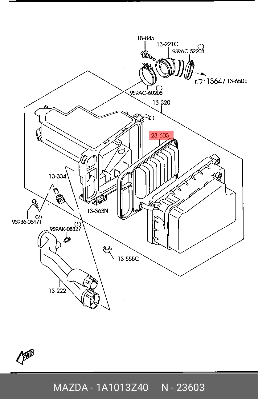 MAZDA 1A10-13-Z40 AIR FILTER