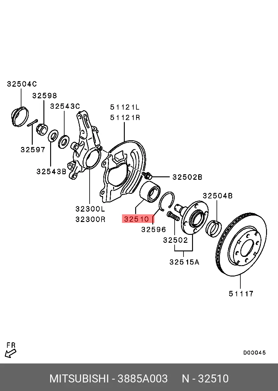 MITSUBISHI 3885A003 WHEEL BEARING
