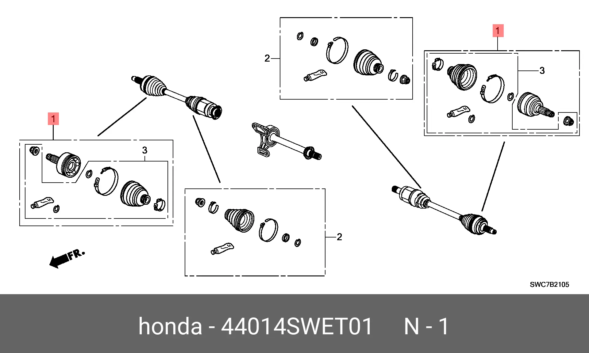 HONDA 44014-SWE-T01 CV-JOINT