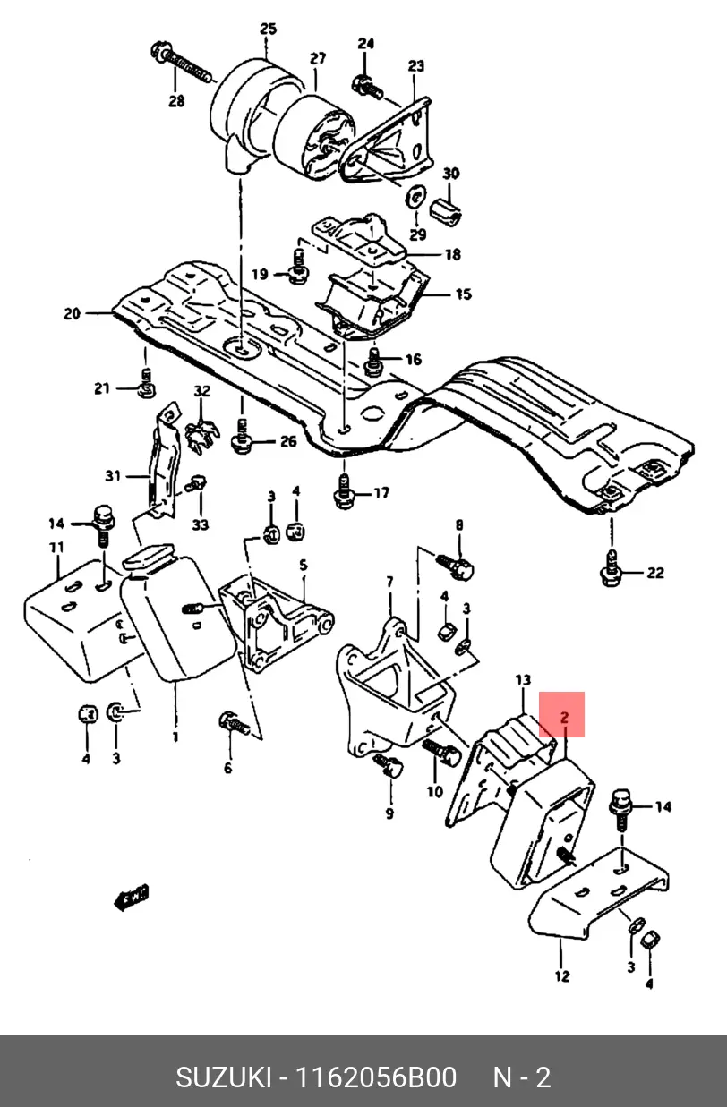 SUZUKI 11620-56B00 ENGINE MOUNTING