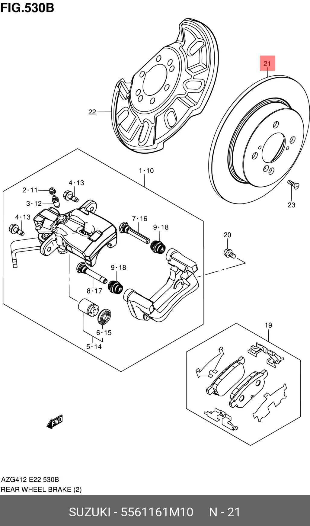 SUZUKI 55611-61M10 ROTOR DISC