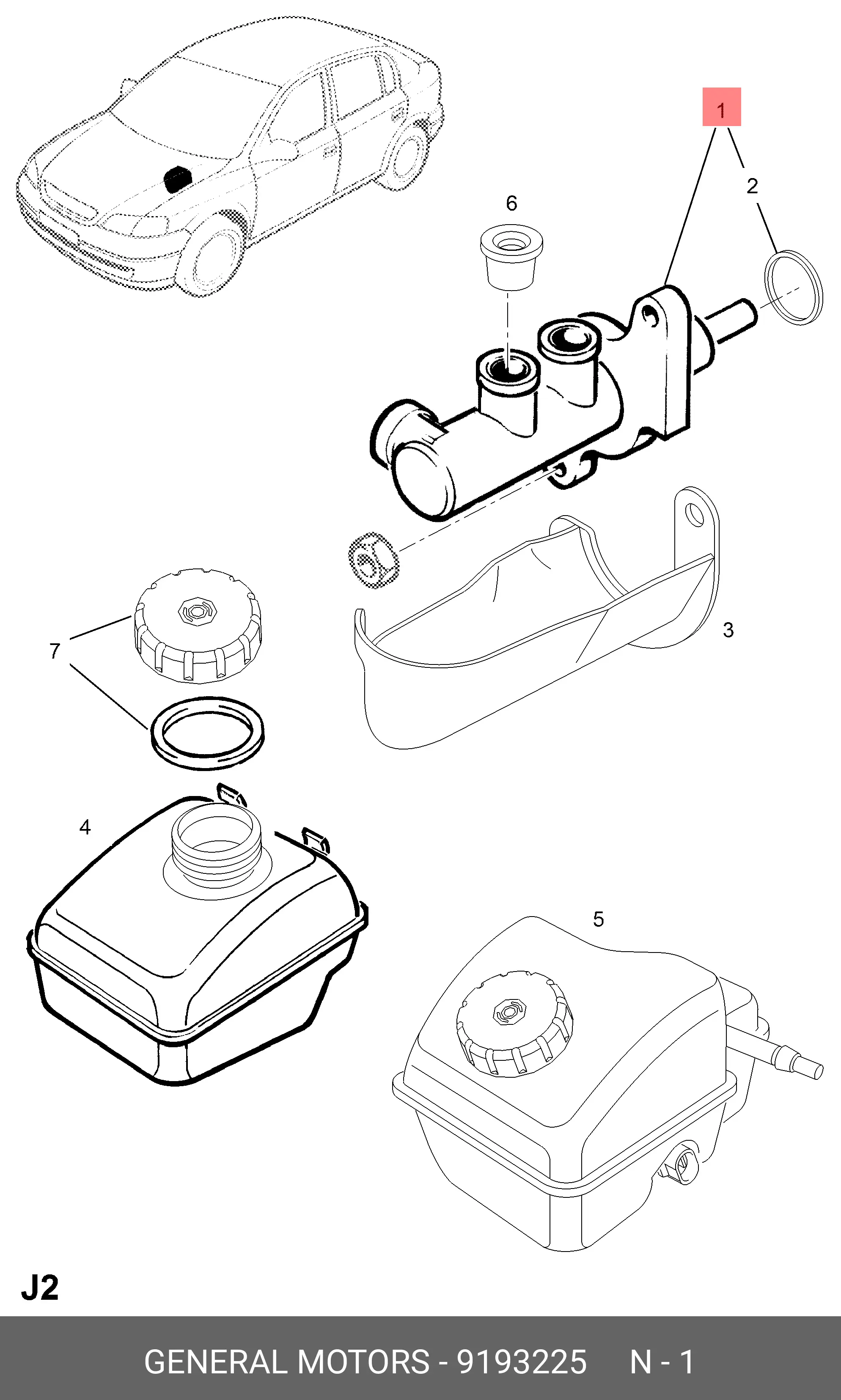 GM 9193225 BRAKE MASTER ASSY