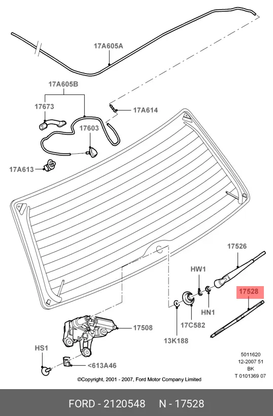 FORD 2 120 548 CONVENTIONAL WIPER