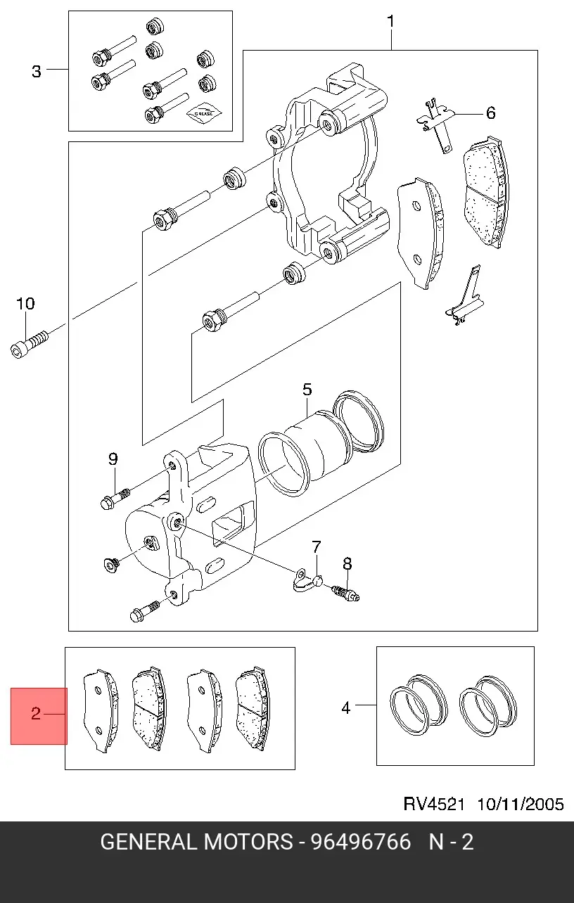 CHEVROLET 96496766 BRAKE PADS