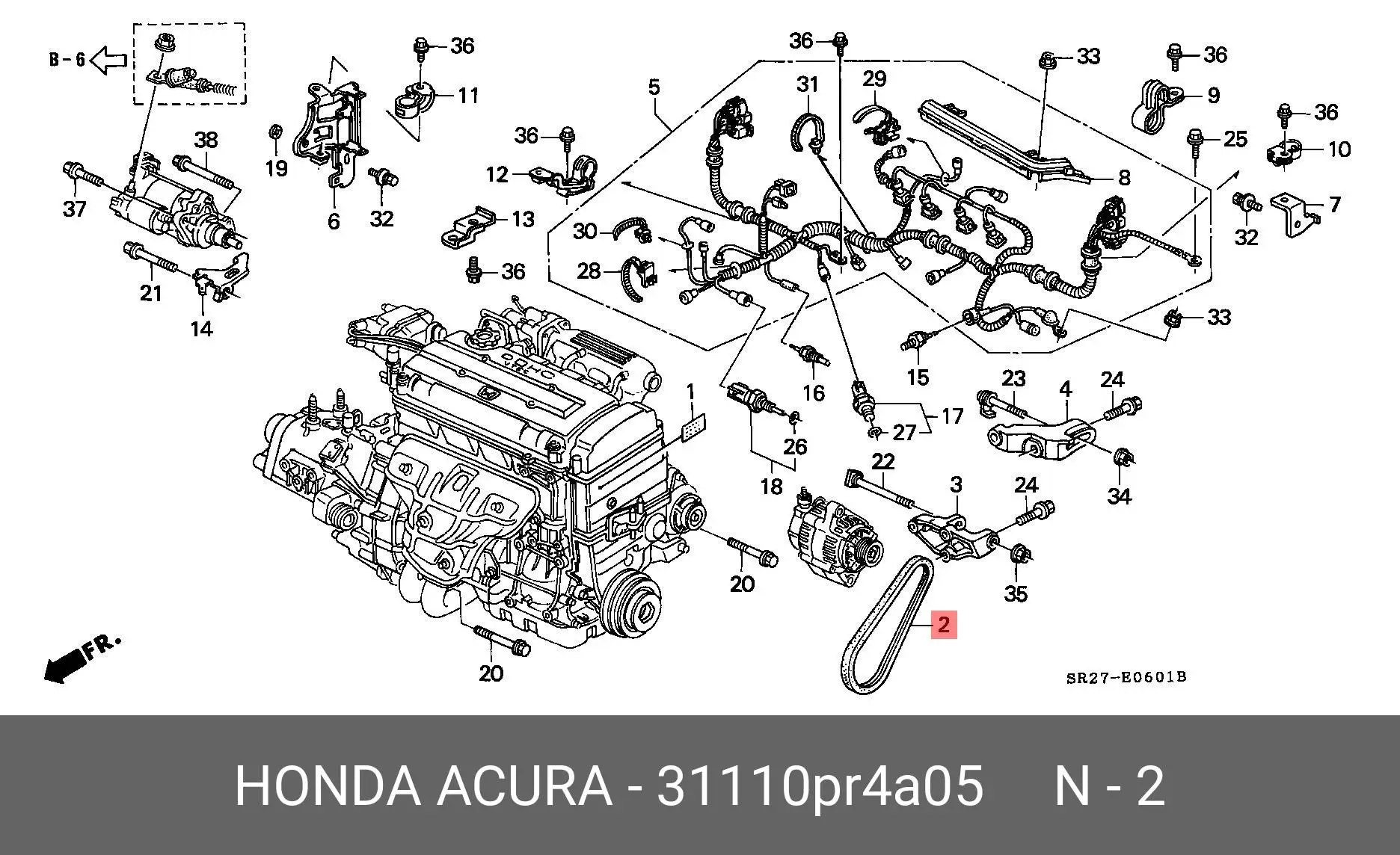 HONDA 31110-PR4-A05 MULTIRIB BELT