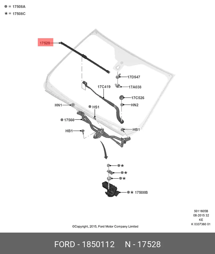 FORD 1 850 112 CONVENTIONAL WIPER