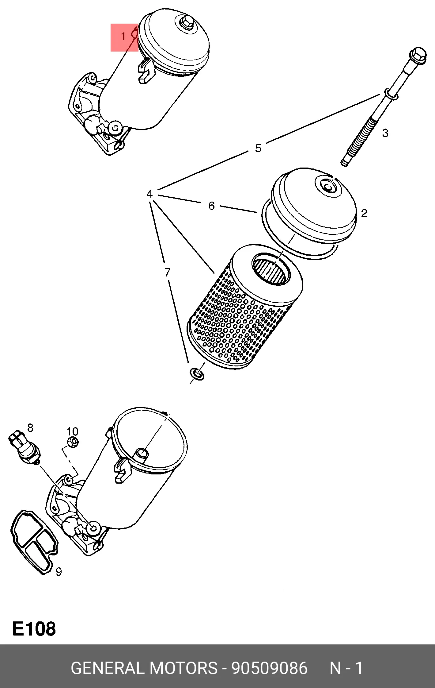 GM 90509086 OIL FILTER (ELEMENT)