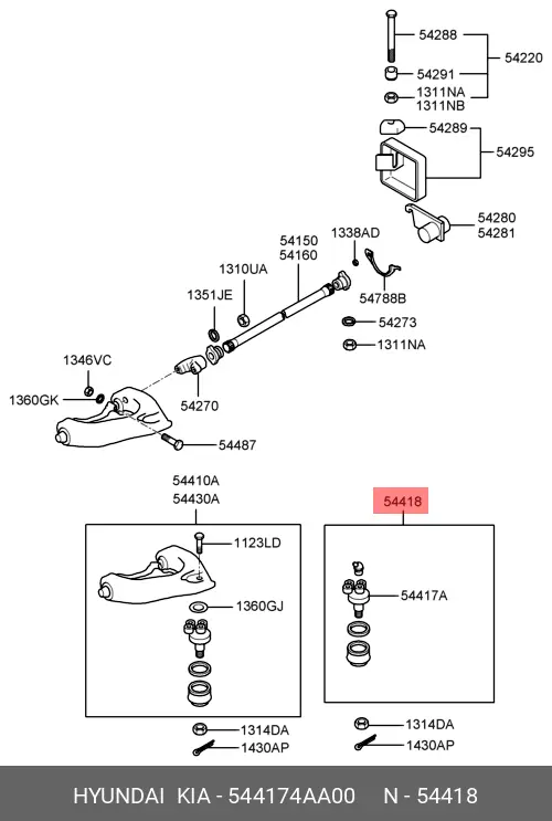 HYUNDAI 54417-4AA00 BALL JOINT