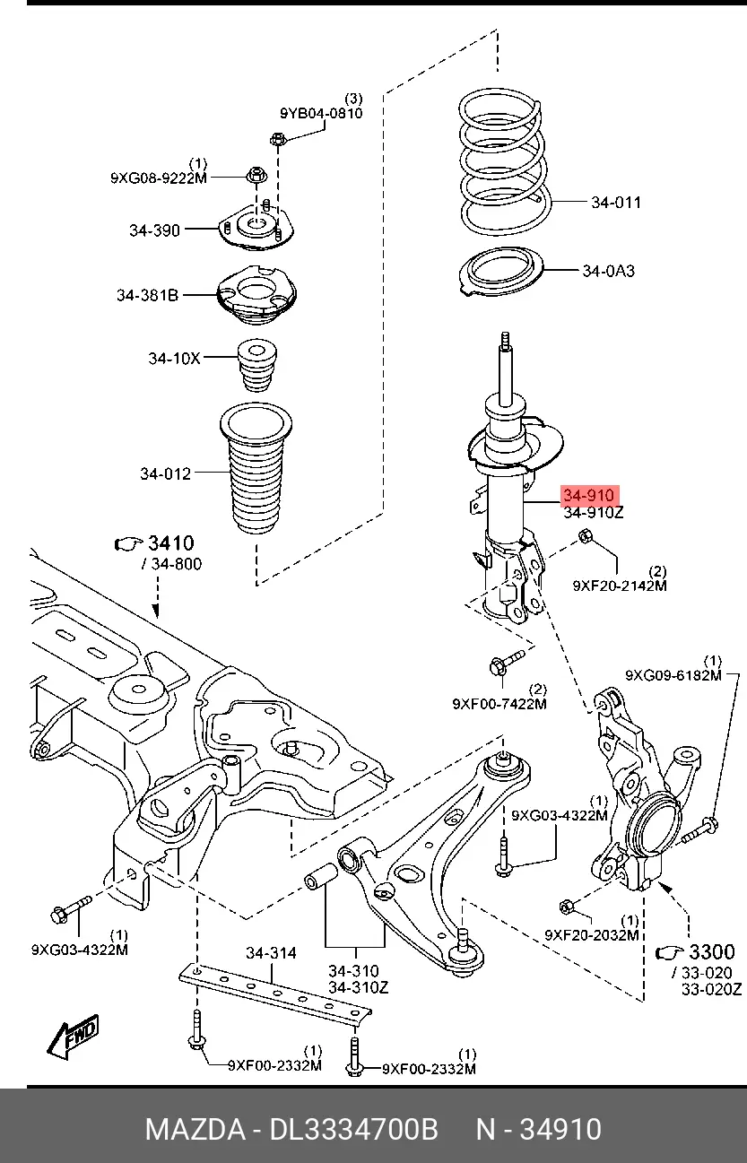MAZDA DL33-34-700B STRUT ASS~Y