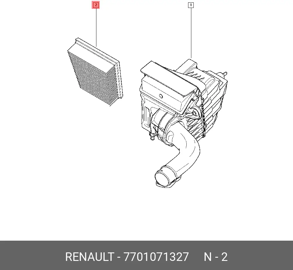 RENAULT 77 01 071 327 AIR FILTER
