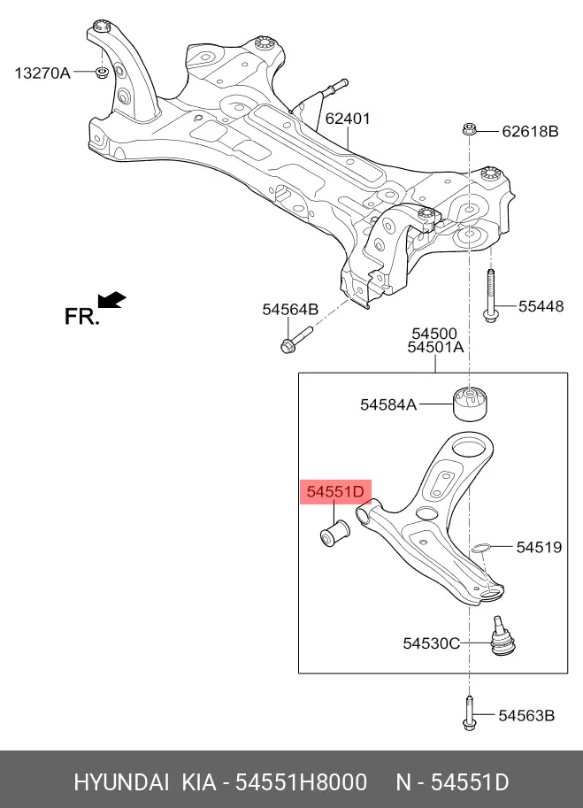 KIA 54551-H8000 BUSH, SUSPENSION