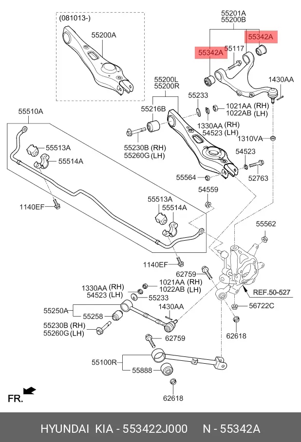 KIA 55342-2J000 BUSH, SUSPENSION