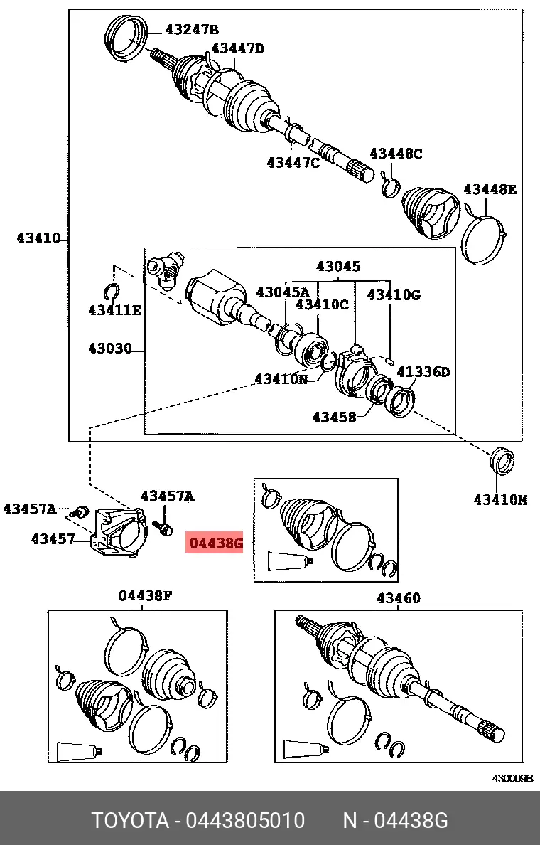 TOYOTA 04438-05010 DRIVE SHAFT BOOT