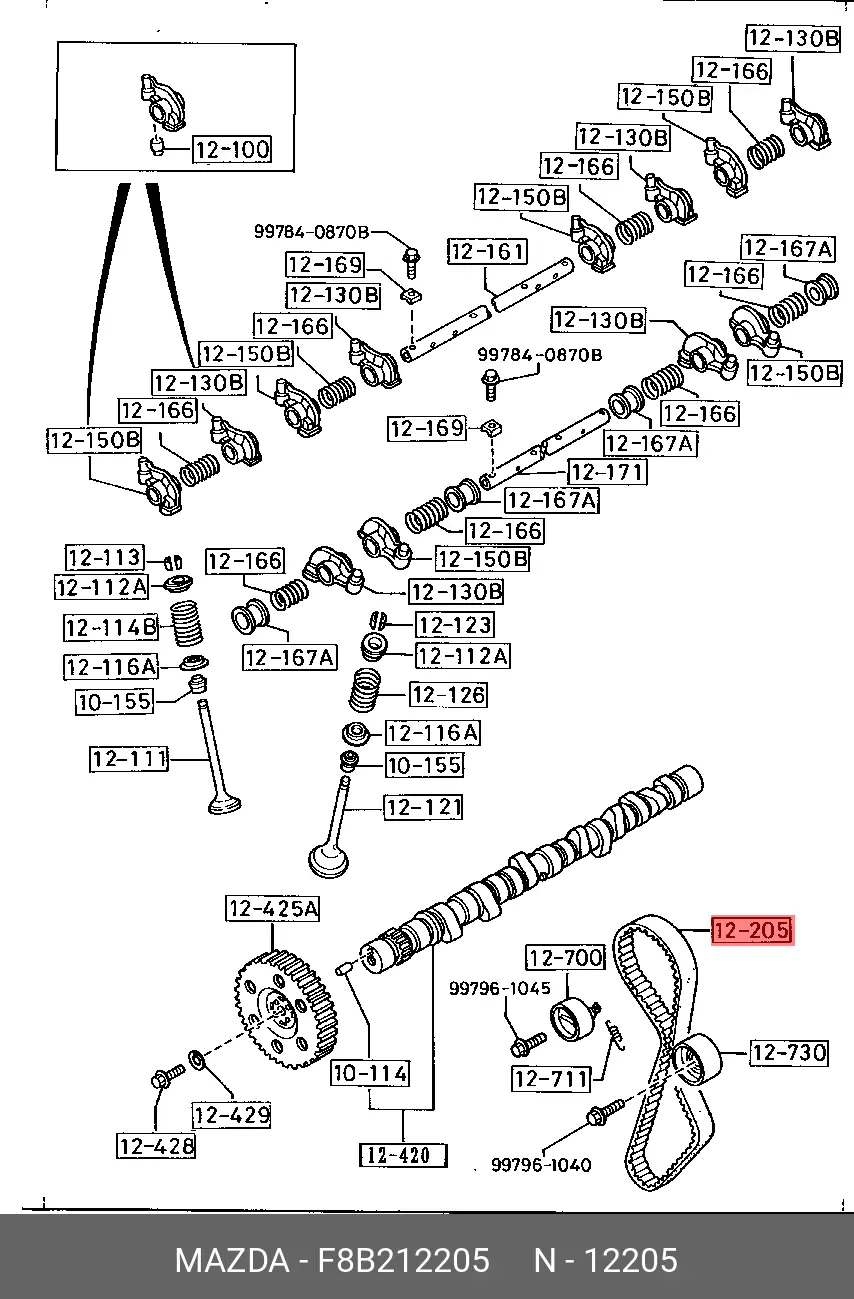 MAZDA F8B212205 TIMING BELT