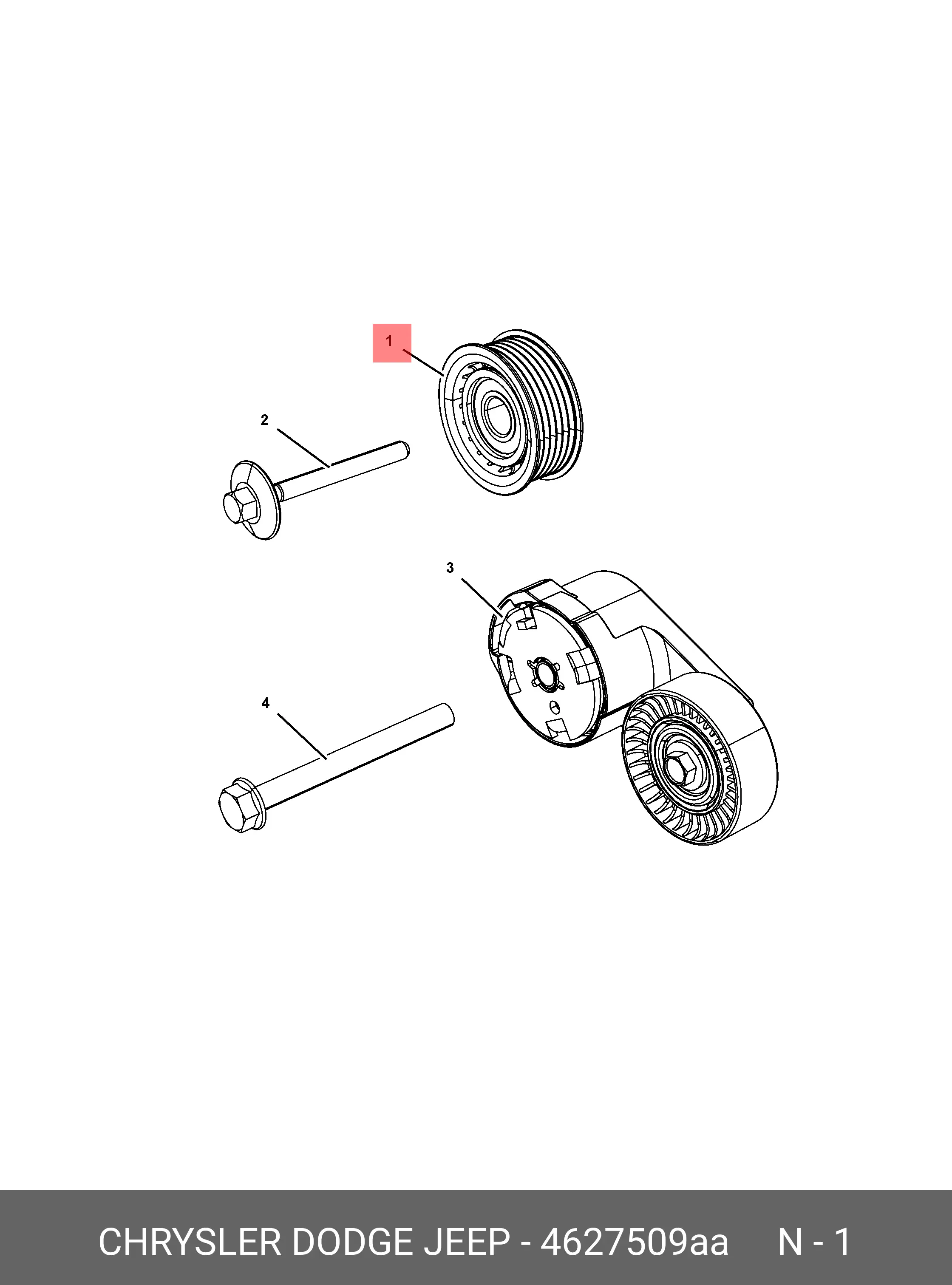 CHRYSLER 4627509AA PULLEY TENSIONER