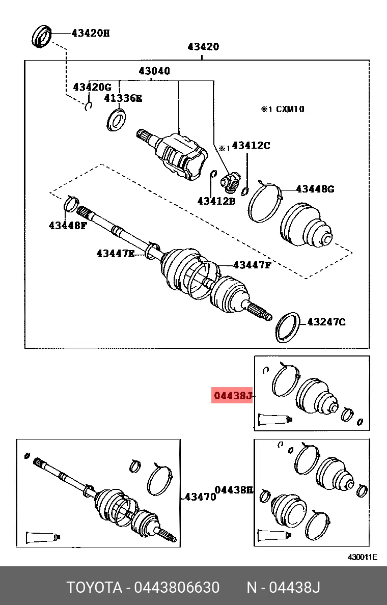 TOYOTA 04438-06630 DRIVE SHAFT BOOT
