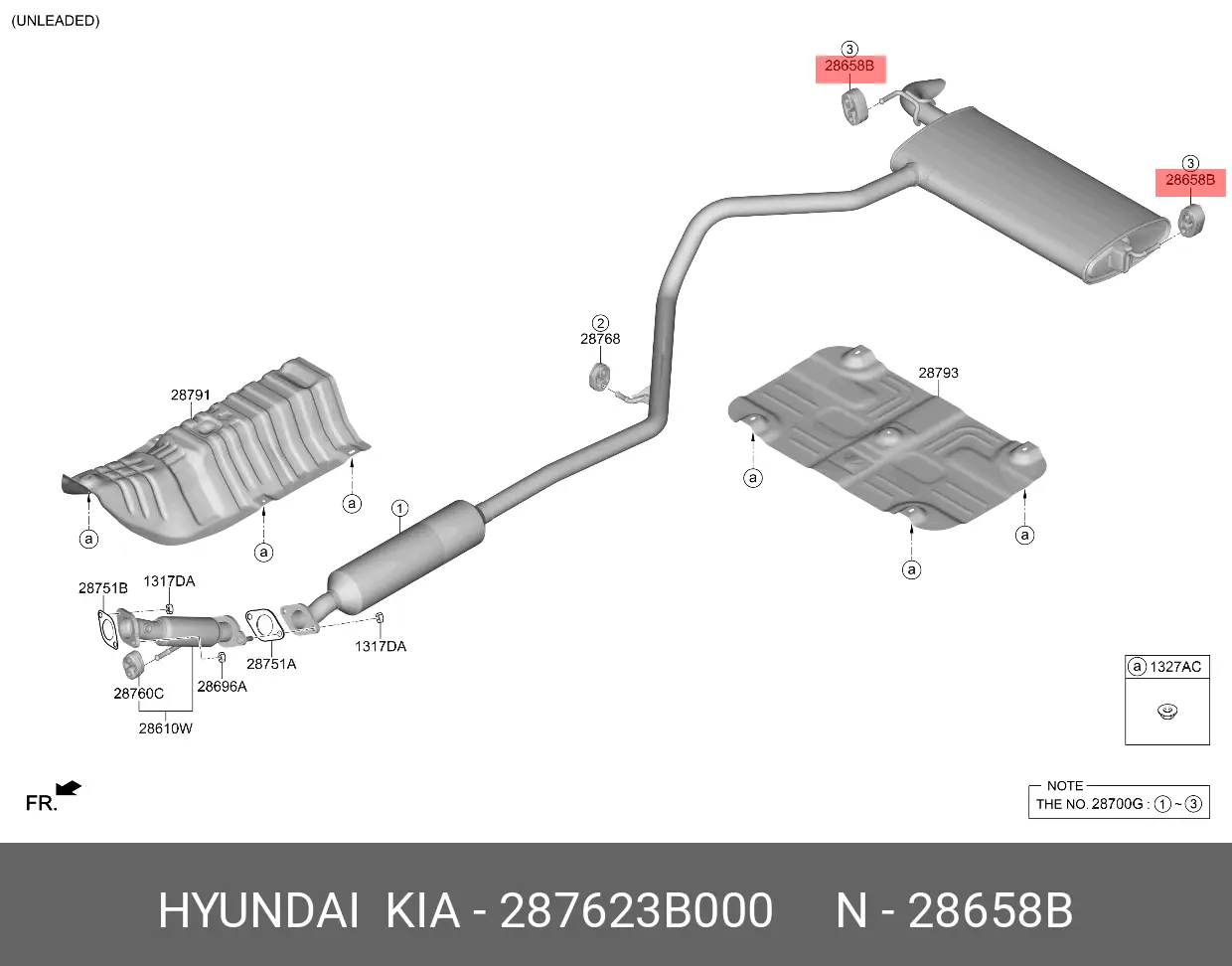 KIA 28762-3B000 EXHAUST PIPE SUPPORT