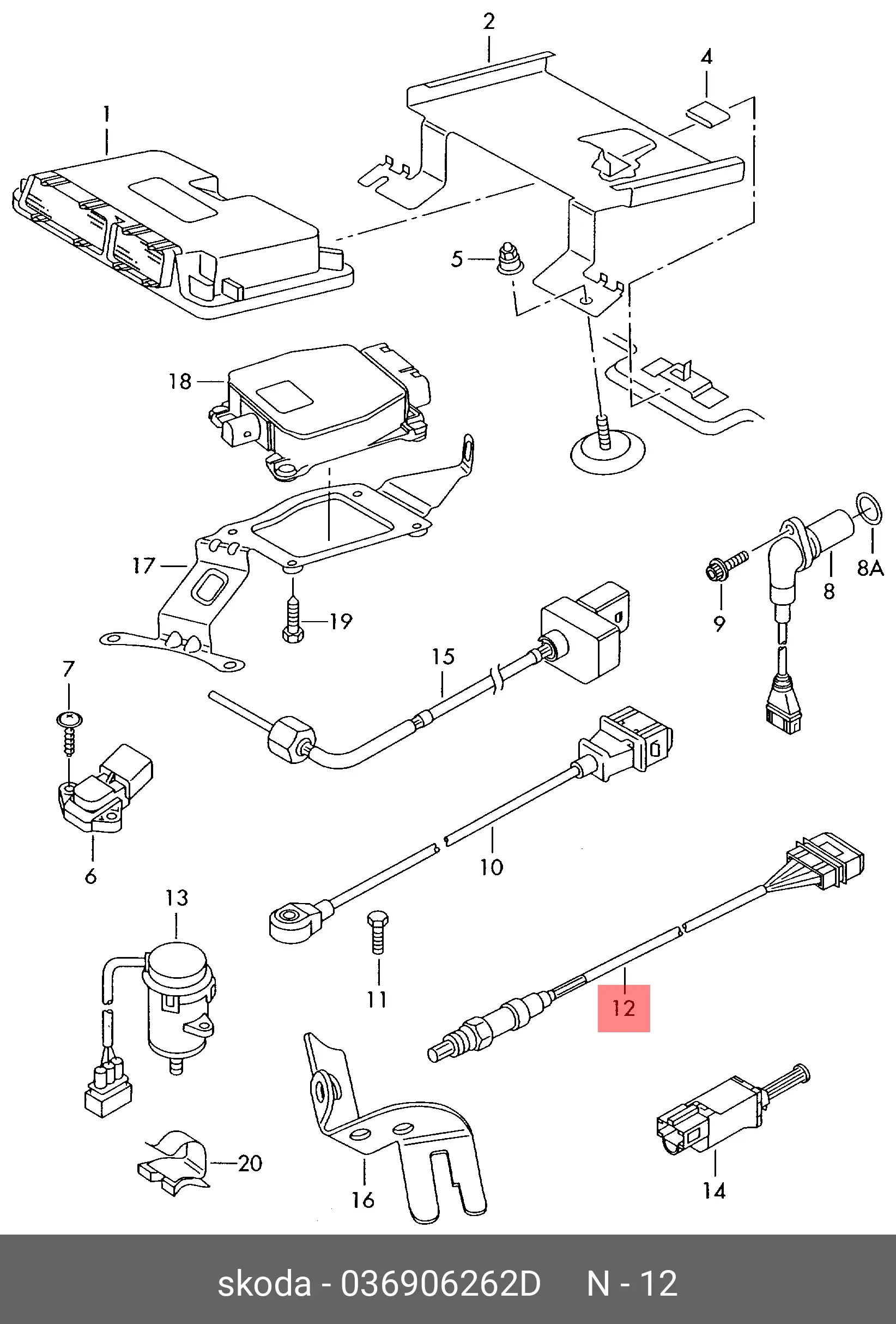 AUDI 036906262D OXYGEN SENSOR