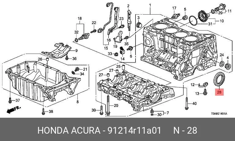 HONDA 91214R11A01 OIL SEAL (CRANKSHAFT REAR)