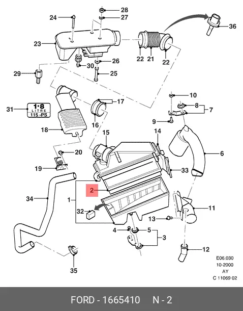FORD 1 665 410 AIR FILTER