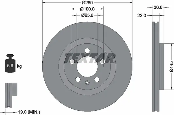 TEXTAR 92082305 ROTOR DISC