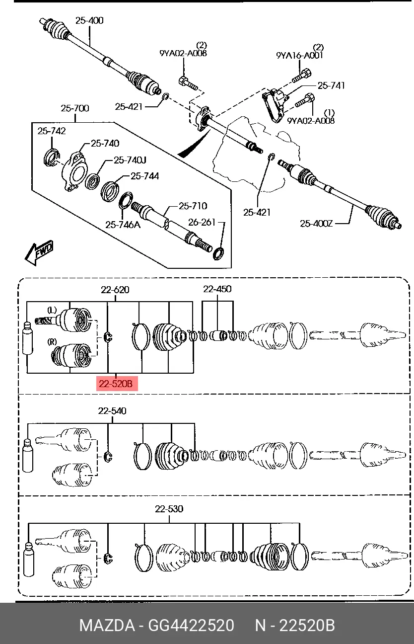 MAZDA GG44-22-520 CV-JOINT